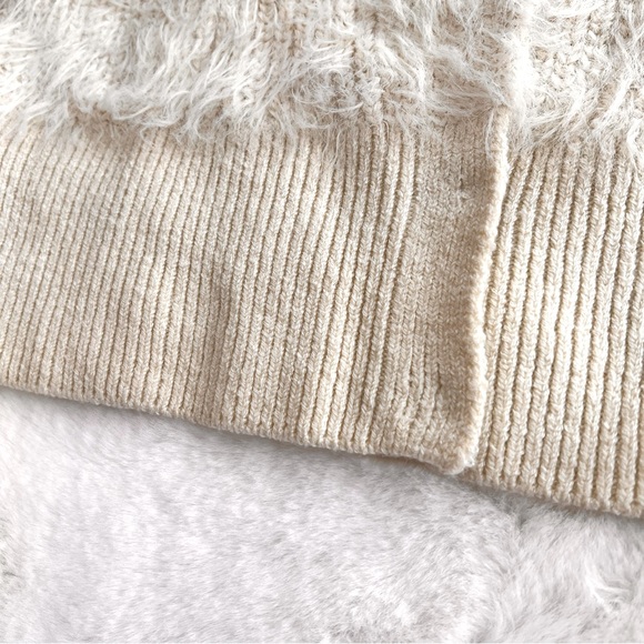 Zara Faux Fur Jacket Ivory Size Medium NWT - Picture 12 of 16